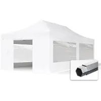 TOOLPORT 4x8m, aluminium, easy-up-pavillon, 4 sidedele, hvid