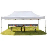 TOOLPORT 4x8m, aluminium, easy-up-pavillon, uden sidedele, hvid