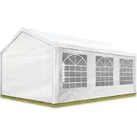 TOOLPORT 4x6m, Partytelt, PE-teltdug, hvid