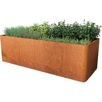 PRIMEYARD 200 x 80 x 80 cm Højbed, cortenstål, rust-optik, inkl. perforeret bund