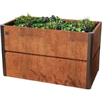 PRIMEYARD 200 x 85 x 77 cm Højbed, cortenstål, rust-optik
