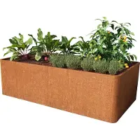 PRIMEYARD 200 x 107 x 60 cm Højbed, cortenstål, rust-optik, inkl. perforeret bund