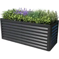 PRIMEYARD 150 x 60 x 60 cm Højbed, stål, antracitgrå