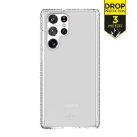 Itskins Spectrum Clear - Bagsidecover til mobiltelefon - antimikrobiel - polymer, termoplastisk polyuretan (TPU), Impacthane - gennemsigtig - for Samsung Galaxy S22 Ultra