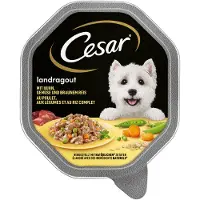 Cesar Økonomipakke: 28 x 150 g alubakker - Landragout med kylling, grøntsager og brune ris