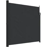 vidaXL Sidemarkise Sammenrullelig Sort - 200 x 500 cm