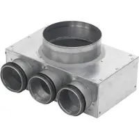 Lindab InDomo vægboks PVWU 125 til kontrolventil ø125 mm med 2 afgange ø76 mm med Safe tætning for tilslutning til slange LFPE76/LFPEB76.