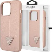 GUESS GUHCP13SPSATLP iPhone 13 mini 5,4" pink/pink hardcase SaffianoTriangle Logo