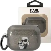 Karl Lagerfeld KLAP2HNKCTGK Airpods Pro 2 cover sort/sort Gliter Karl&Choupette
