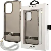 GUESS GUHCP13LHTSGSK iPhone 13 Pro / 13 6,1" sort/sort hardcase Gennemsigtig Stap
