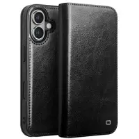Qialino iPhone 16 Plus Classic Læderpung - Sort