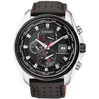 Citizen Herreur AT9036-08E Radio Controlled Sort/Læder Ø44 mm