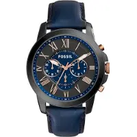 Fossil Analogt ur 'GRANT, FS4835' navy / rosa guld / grafit