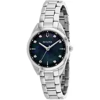 Bulova Dameur 96P198 Diamond Sort/Stål Ø32 mm