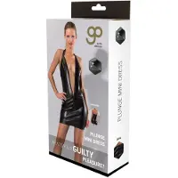 Guilty Pleasure Wetlook Plunge Mini Dress - Sort