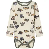 Name it Body l/æ - Uld - Noos - NmmWang - Snow White m. Biler - - 2 år (92) - Body L/Æ