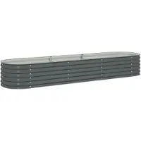 vidaXL forhøjet plantekasse 320x80x44 cm galvaniseret stål grå