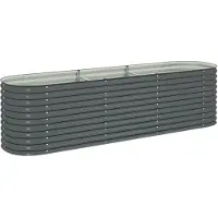 vidaXL forhøjet plantekasse 320x80x81 cm galvaniseret stål grå