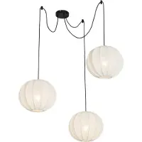 QAZQA Design pendellampe hvid silke 30 cm 3-lys - Plu