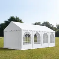 TOOLPORT 4x8m, Partytelt, PVC-teltdug, hvid, med bundramme