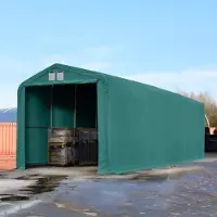 TOOLPORT 4x16m, Telthal, PRIMEtex-PVC-teltdug, mørkegrøn, med statikpakke (beton undergrund)