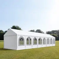 TOOLPORT 4x16m, Partytelt, PVC-teltdug, hvid, med bundramme
