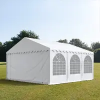 TOOLPORT 6x6m, Partytelt, PVC-teltdug, hvid, med bundramme