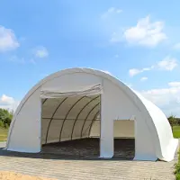 TOOLPORT 9,15x10m, Rundbuehal, PRIMEtex-PVC-teltdug, hvid, med statikpakke