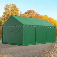 TOOLPORT 3x6m PVC lagertelt, mørkegrøn, med bundramme