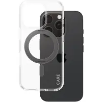 CARE by PanzerGlass CARE by - Bagsidecover til mobiltelefon - MagSafe-kompatibilitet - genbrugt plastik - gennemsigtig, sort - for Apple iPhone 16 Pro