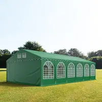 TOOLPORT 6x12m, Partytelt, PVC-teltdug, mørkegrøn, med bundramme