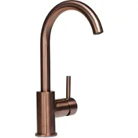 BLUE LABEL Etgrebs håndvaskarmatur uden bundventil - kold start funktion & 3/8 tilslutningsslanger - børstet bronze
