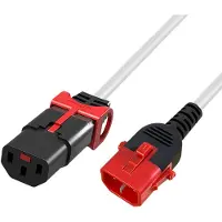 IEC LOCK Ak5510 C13 Iec Lock+-c14 Iec Lock Dual Pc3611 Strømkabel 3 M