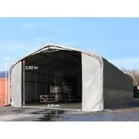 TOOLPORT 6x24m, Telthal, PRIMEtex-PVC-teltdug, grå, uden statikpakke