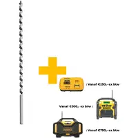 DeWalt DT4636-QZ, Boremaskine, Snegleborebit, Højre rotation, 1,2 cm, 380 mm, Træ