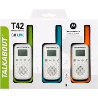 Motorola Talkabout T42 - Transportabel - tovejs radio - PMR - 446 MHz - 16 kanaler - grøn og hvid, blå og hvid, orange og hvid (pakke med 3)