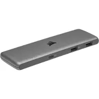 Corsair USB100 7-Port USB Type-C/USB Type-A Expansion Hub USB hub - USB 3.1 - 7 ports - Grå