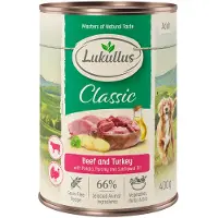 Lukullus Økonomipakke: 24 x 400 g Adult - Adult Okse & Kalkun (kornfri)