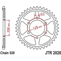 JT Sprockets 520 Jtr2020.41 Steel Bagtandhjul