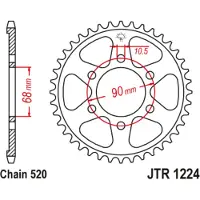 JT Sprockets 520 Jtr1224.36 Steel Bagtandhjul