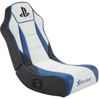 X Rocker Sony Playstation Geist 2.0 Floor Rocker gaming-gulvstol med 2.0-lydsystem til børn og teenagere - hvid/blå