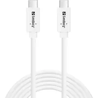 Sandberg - USB-kabel - USB-C (han) til USB-C (han) - USB 3.1 Gen 2 - 2 m - USB Power Delivery (100 W), op til 10 Gbps datatransferhastighed - hvid