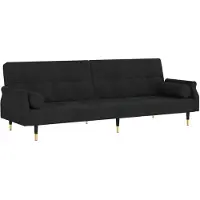 vidaXL Sovesofa Med Hynder Velour - Sort