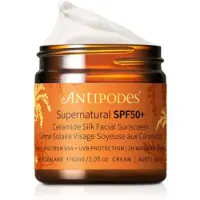 Antipodes Supernatural SPF50+ Ceramide Silk Facial Sunscreen Solcreme 60 ml
