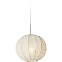 QAZQA Japandi pendellampe hvid silke 30 cm - Plu