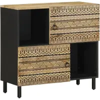 vidaXL skænk 80x33,5x75 cm massivt ru mangotræ