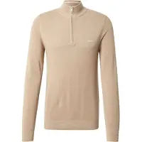 Gant Ganttil mænd. 8040523 Piqué-trøje i bomuld med halv lynlås, beige (3XL), Casual, Lange ærmer