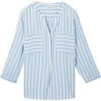 Tom Tailor Bluse lyseblå / hvid