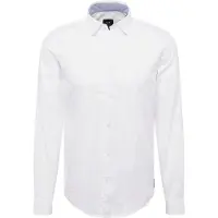 Armani Exchange A|X Armani Exchangetil mænd. 8NZCGBZ8ANZ0130 Basic skjorte hvid (XS), Casual, Bomuld, Lange ærmer