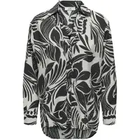 JDY Bluse 'JDYNoa' lysegrå / sort